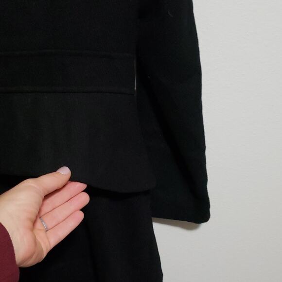 Mossimo Supply Co. Black Peacoat with Zipper Closure and Ruffle - Picture 8 of 9